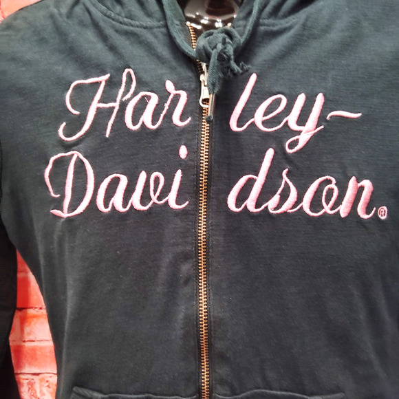 HARLEY DAVIDSON REVERSIBLE WOMENS HOODIE SWEATSHIRT S FLORAL LEOPARD PRINT - Picture 4 of 10